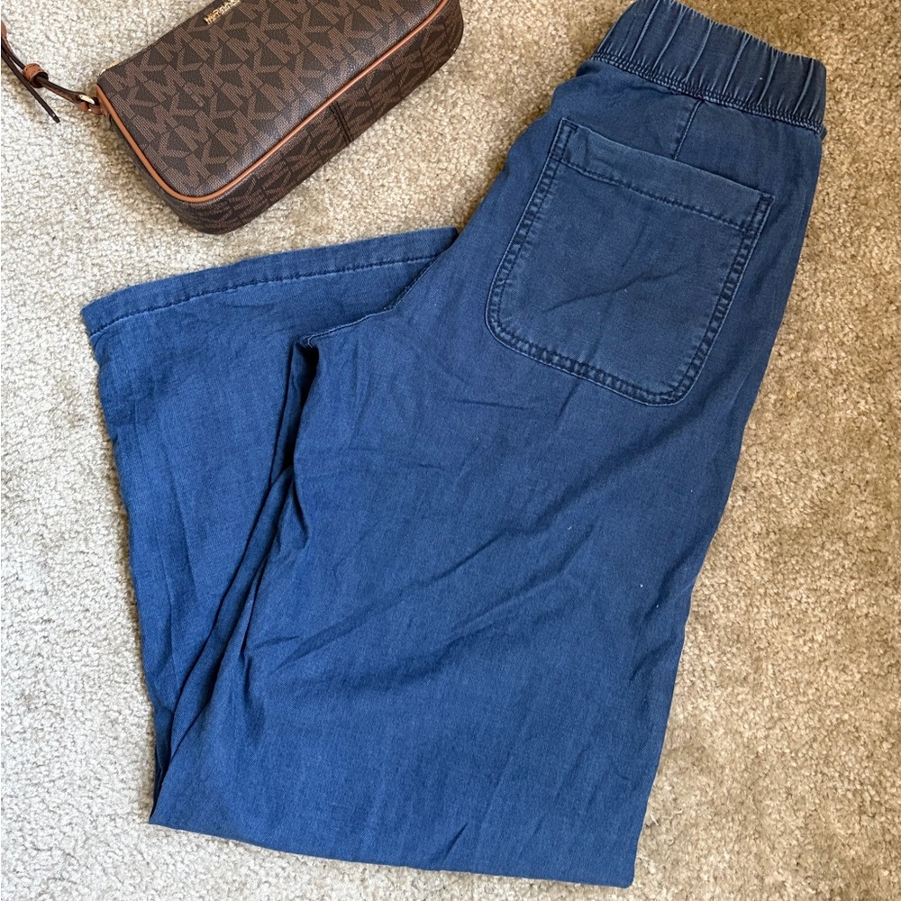 Gloria Vanderbilt Indigo Elastic Waist Denim Pants with Purple Label